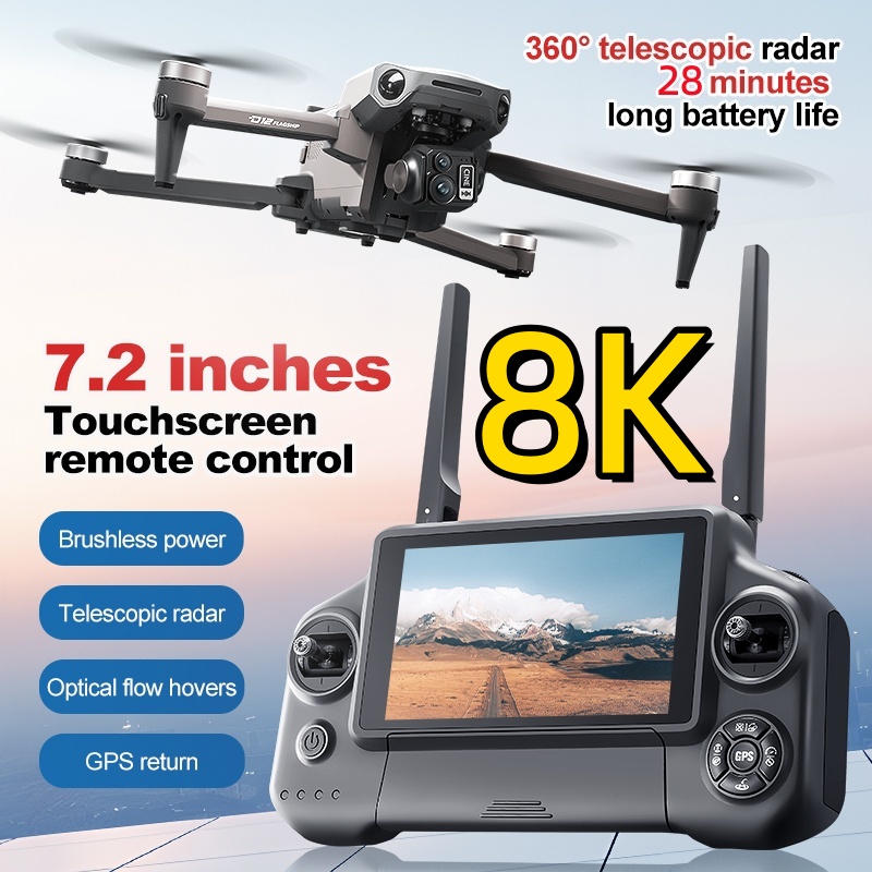 Drone Gimbal Brushless - Drone RC Quadricóptero 8K com Gimbal