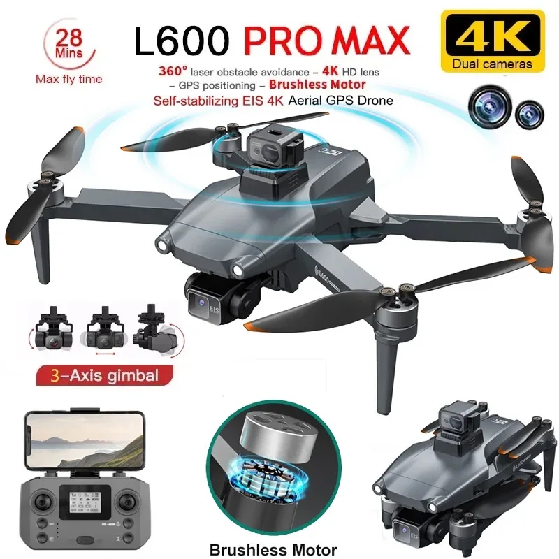 Drone Gimbal Brushless - L600 pro max gps drone profissional