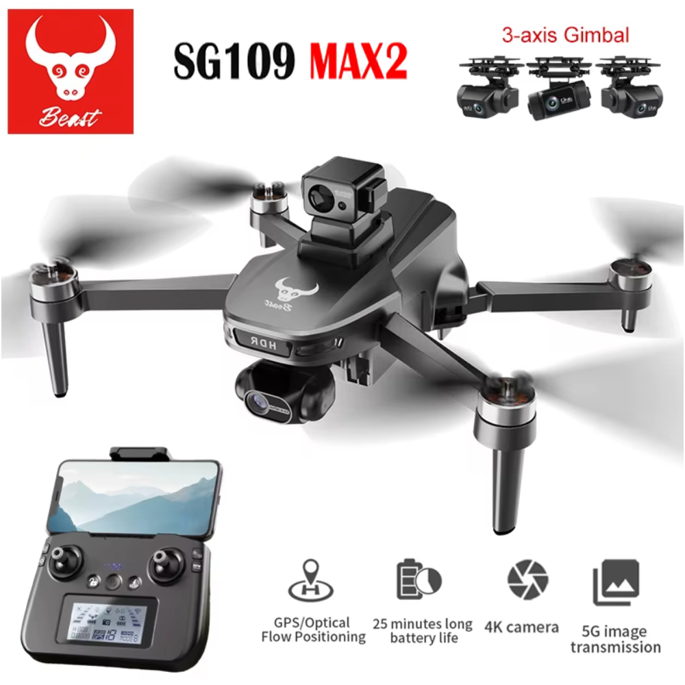 Drone Gimbal Brushless - Sg109 max2 profissional fpv 8k câmera