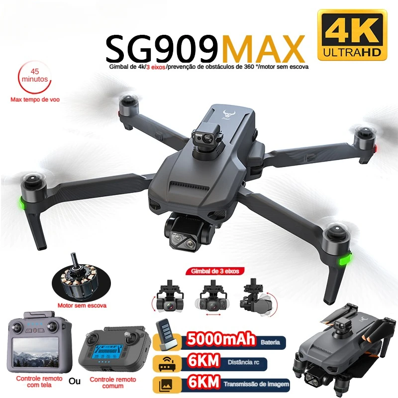 Drone Gimbal Brushless - Zll sg909 sg909max drone profissional com