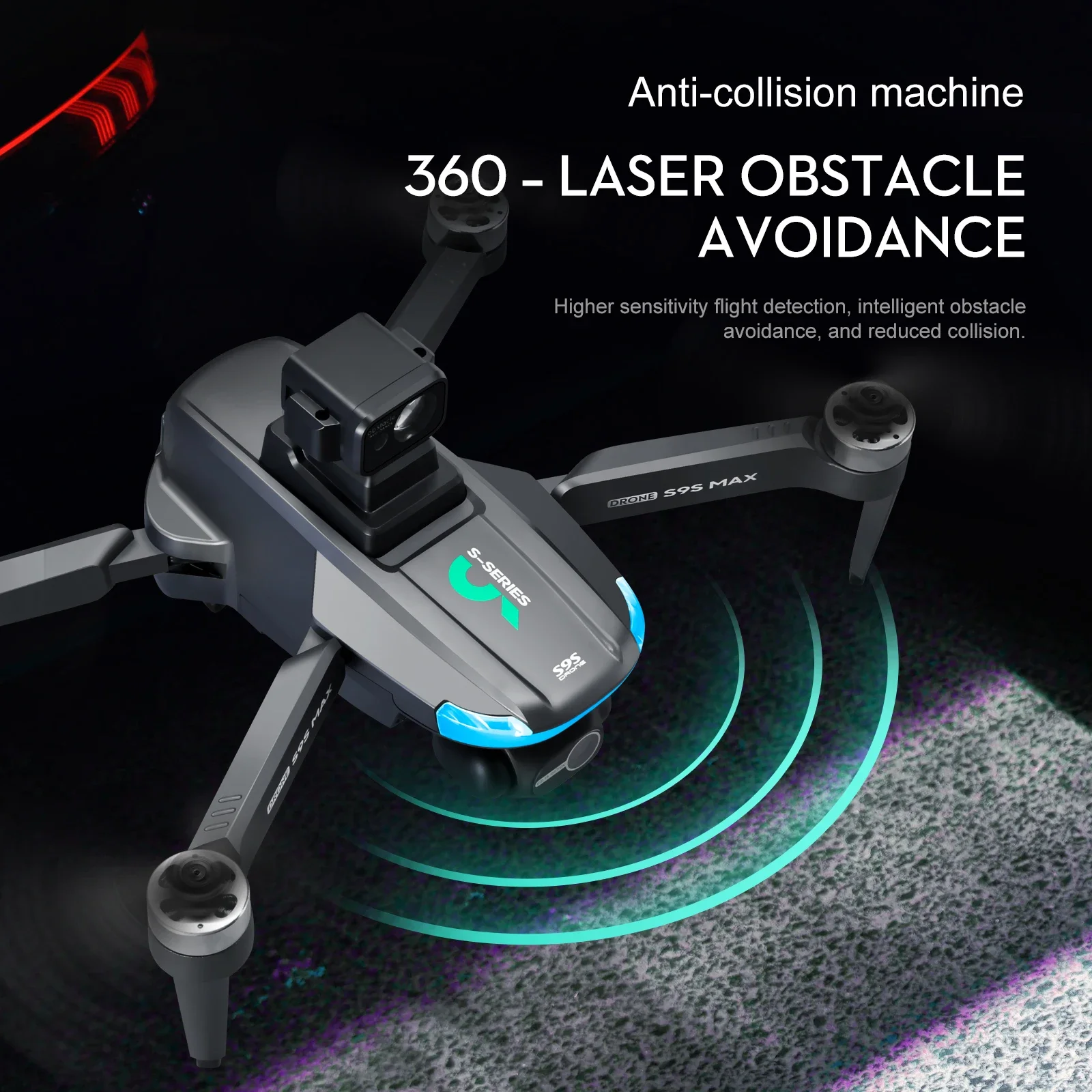 Novo s9s max mini drone 4k 2 e - Drone Gimbal Brushless avaliação e preço