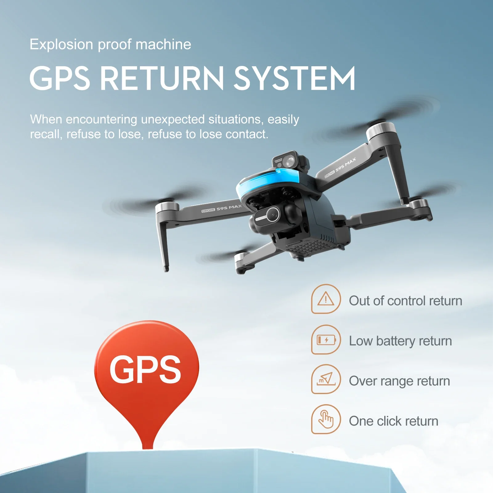 Novo s9s max mini drone 4k 2 e - Drone Gimbal Brushless avaliação e preço
