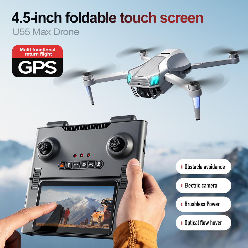 Drone U55Max 5G com GPS e Flux - Drone Gimbal Mount avaliação e preço