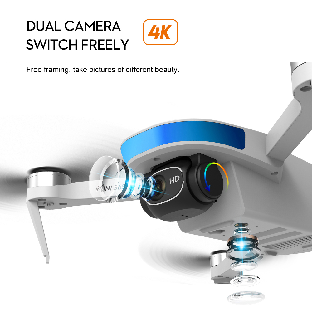 S6s gps fluxo óptico posiciona - Drone Gimbal 2 Axis avaliação e preço