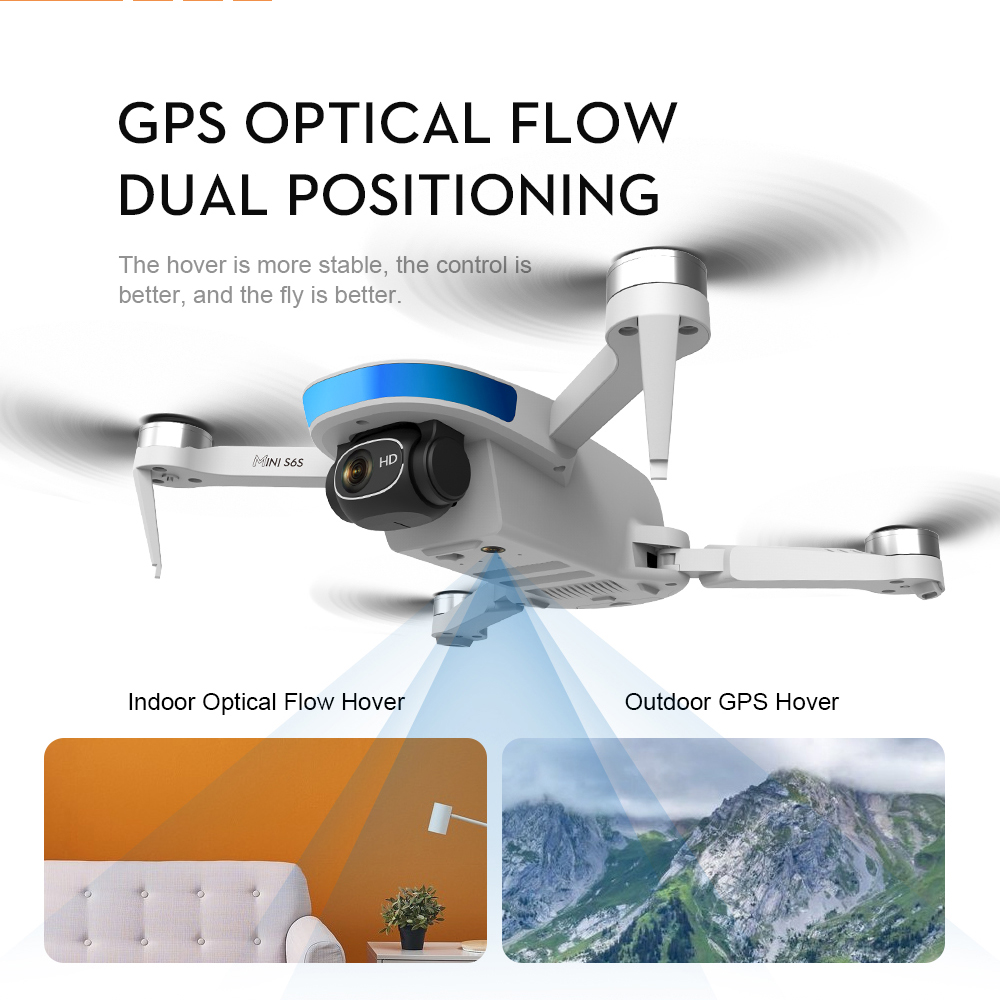S6s gps fluxo óptico posiciona - Drone Gimbal 2 Axis avaliação e preço